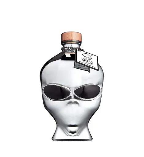 Vodka Outer Space Alien Head Chrome Edition